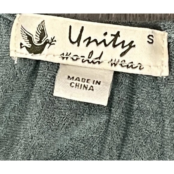 Unity World Wear Tunic Top Lace Studs Green Small Asymmetric Fairy Boho Hippie - Picture 6 of 6